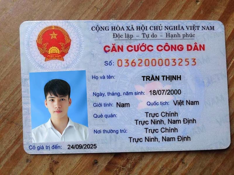 Phôi căn cước công dân PSD dùng để xác minh danh tính