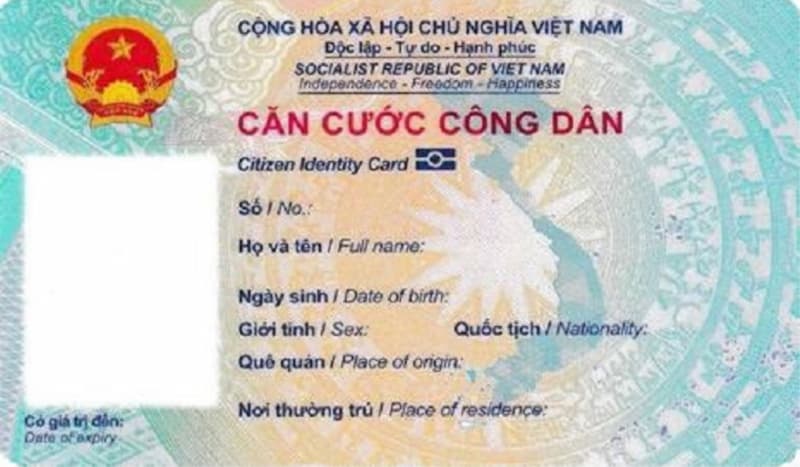 Phôi căn cước công dân trắng