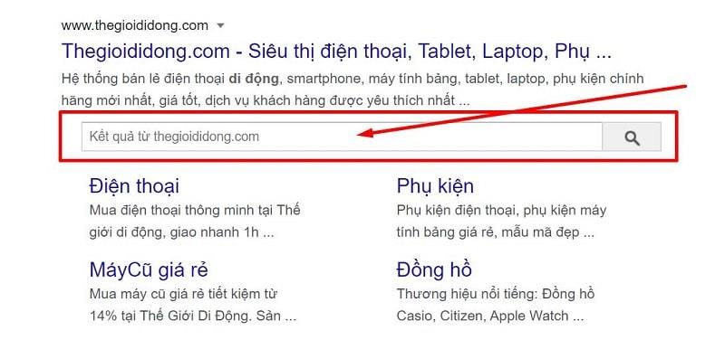 Tìm kiếm trang web