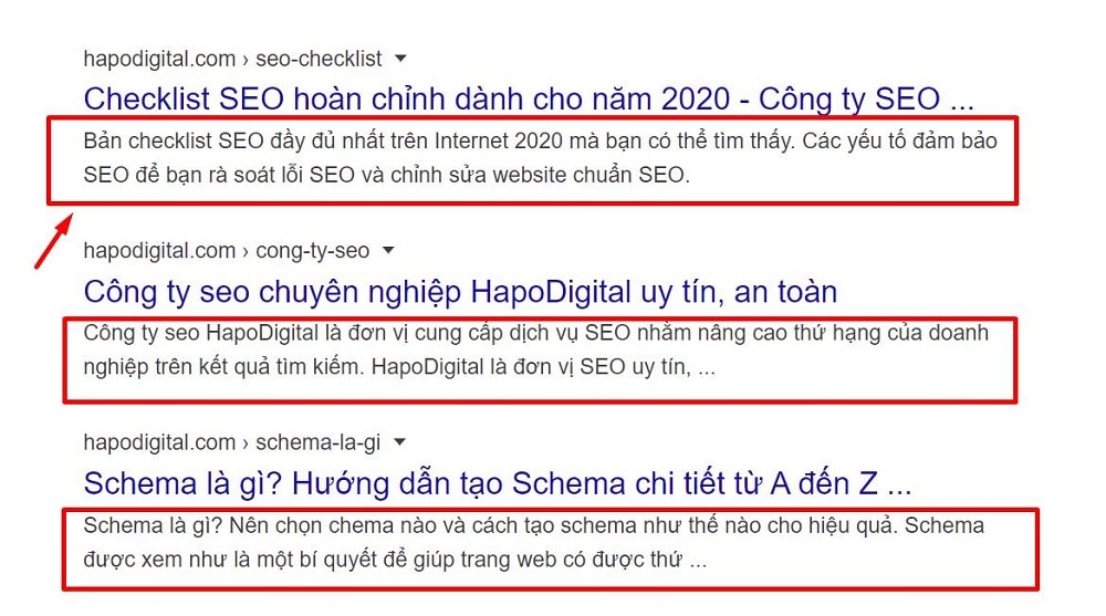 Google sẽ lấy nội dung thẻ Meta để xếp thứ hạng website