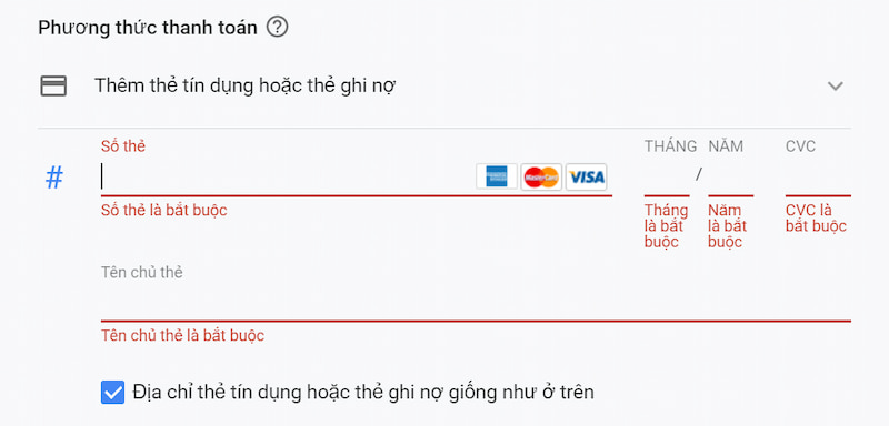 Thêm phương thức thanh toán