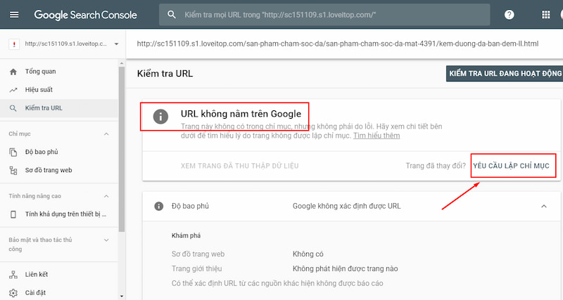 Tổng hợp link cần index trên website và submit bằng Search Console 