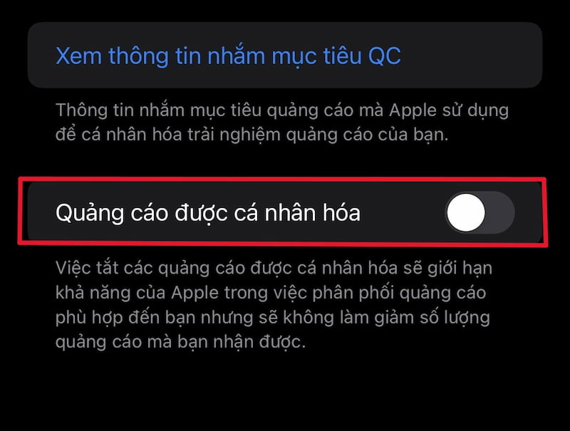 Vô hiệu hóa tùy chọn