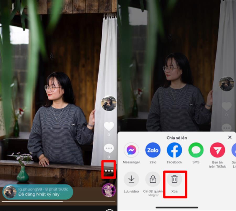 Cách xóa video đăng lại trên tiktok