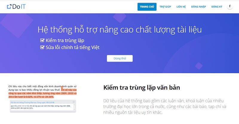 Check đạo văn bằng phần mềm DoIT