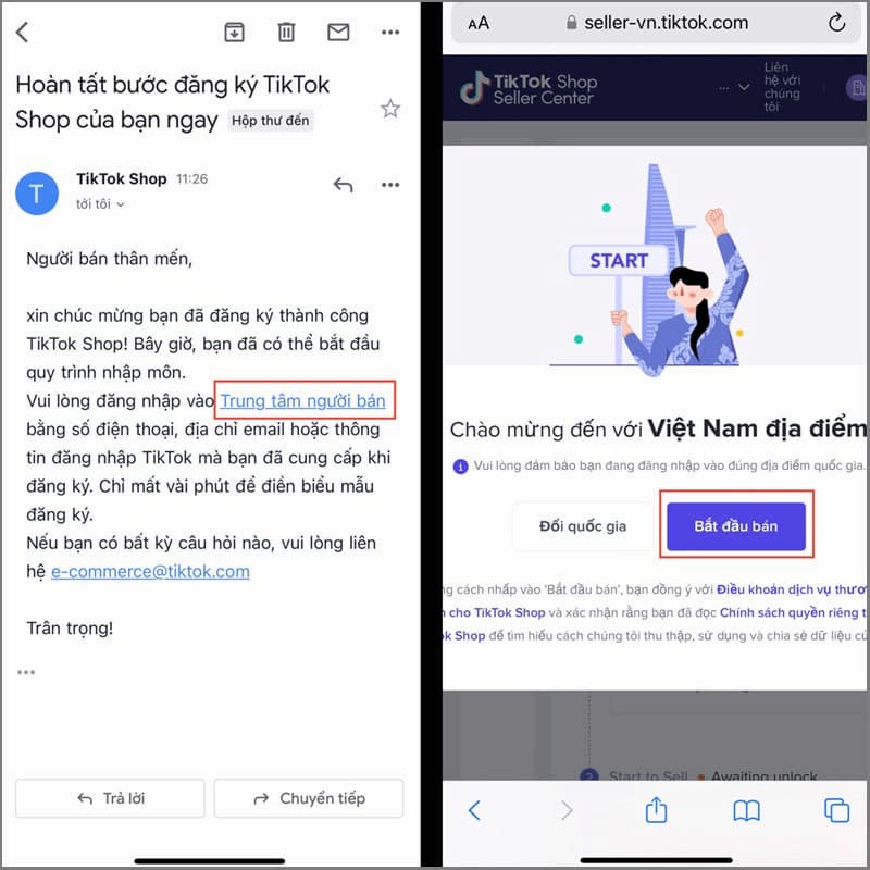 Xác nhận hoàn tất cách đăng ký Tiktok shop trên điện thoại