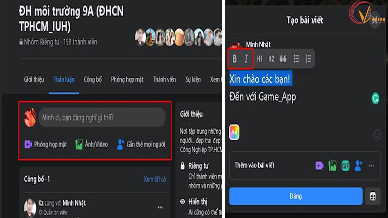 Cách viết chữ in đậm trên nhóm facebook đơn giản