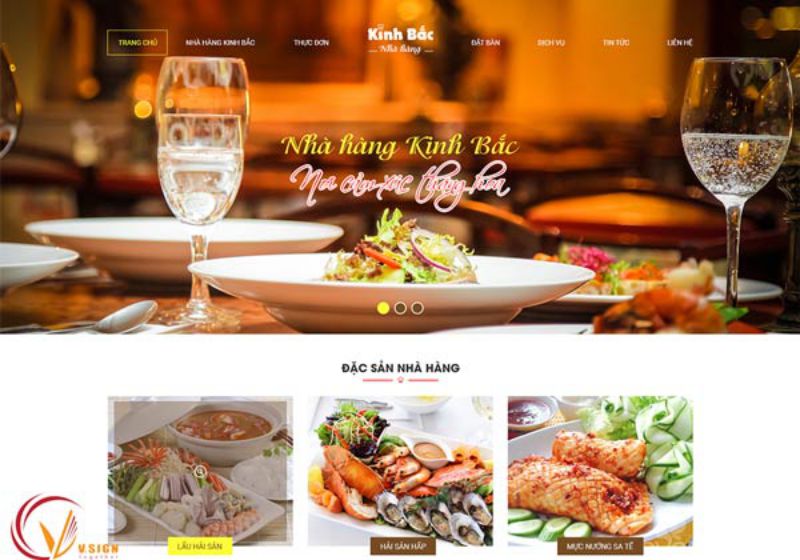 mẫu thiết kế website nhà hàng 4