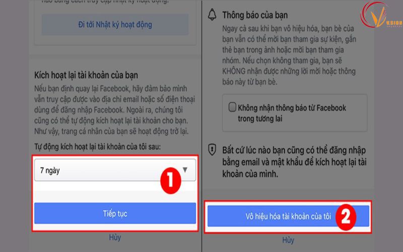 Cách vô hiệu hóa trang facebook - Bước 3