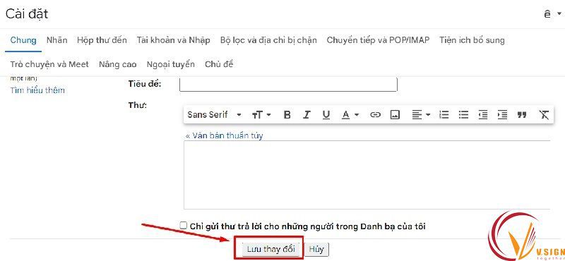 tạo chữ ký email bằng gmail