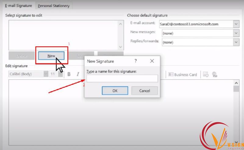 tạo chữ ký email bằng outlook